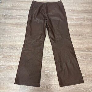 DANIER Vintage brown leather pants wide hem sz 12
